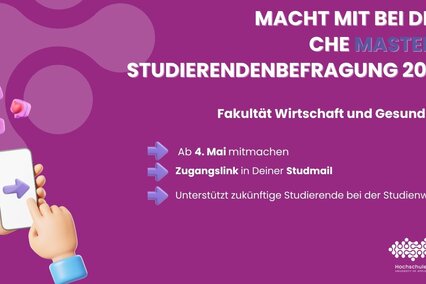 Jetzt mitmachen bei der CHE Master-Studierendenbefragung Jetzt mitmachen bei der CHE Master-Studierendenbefragung